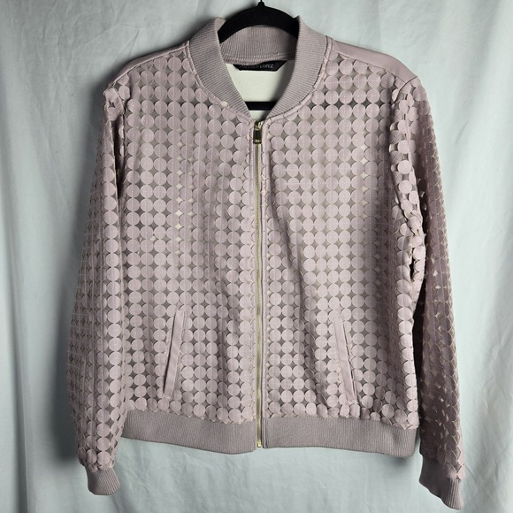 Colleen Lopez Jackets & Blazers - Colleen Lopez Bomber Jacket Mesh & Faux Leather‎ Mauve Women Large Femme Glam